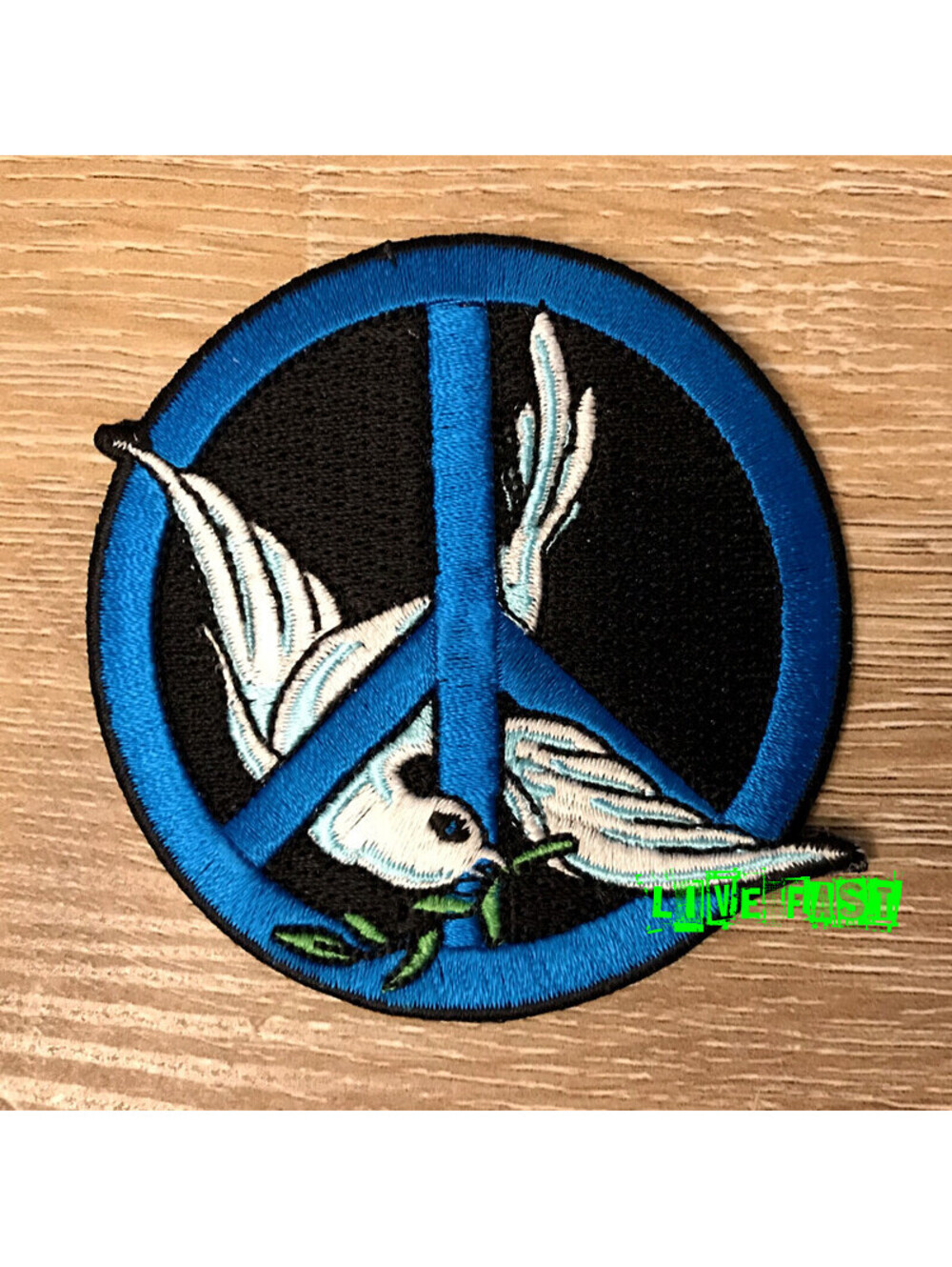 PEACE SIGN WITH DOVE PATCH hippie jacket bell bottom pants patch psychedelic